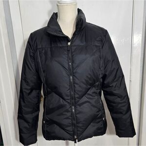 BEBE LADIES BLACK QUILTED ZIPPERED DOWN JACKET SIZE Medium